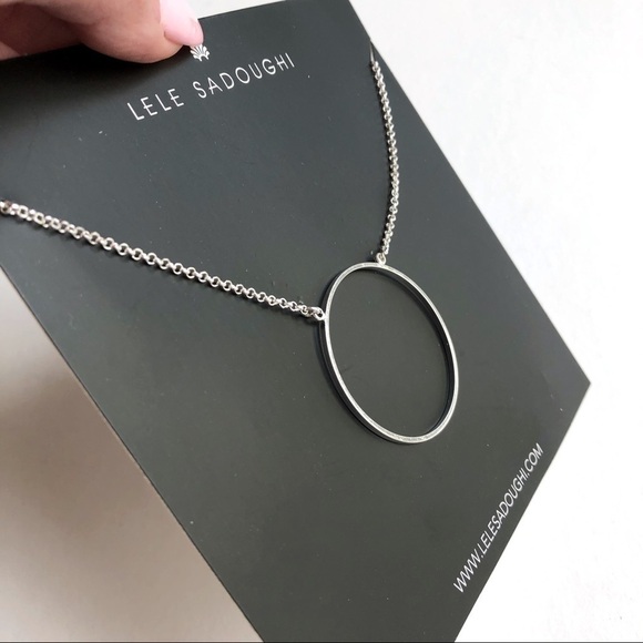 Lele Sadoughi Silver Circle Necklace - Picture 10 of 12